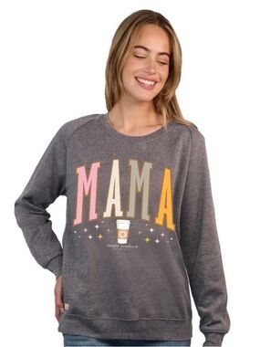 Simply Southern Gray MAMA Long Sleeve Sweatshirt Sz L